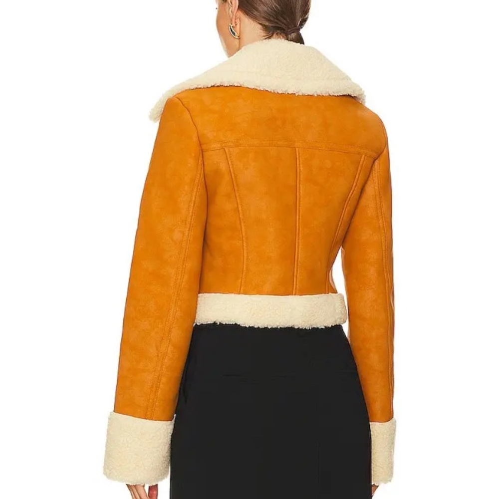 L'Academie x Bridget Taryn Fitted Faux Shearling Jacket - Picture 3 of 6